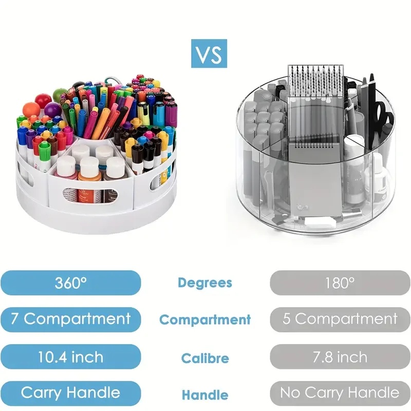 Tech Accessories For Office Desk - 360 Degree Rotating Desk Organizer 7