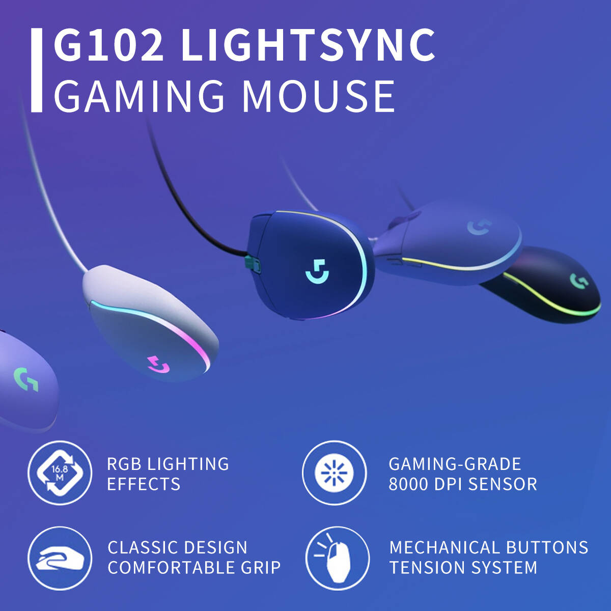 Logitech G203 Wired RGB Gaming - огляд і ціна Logitech Mouse G203