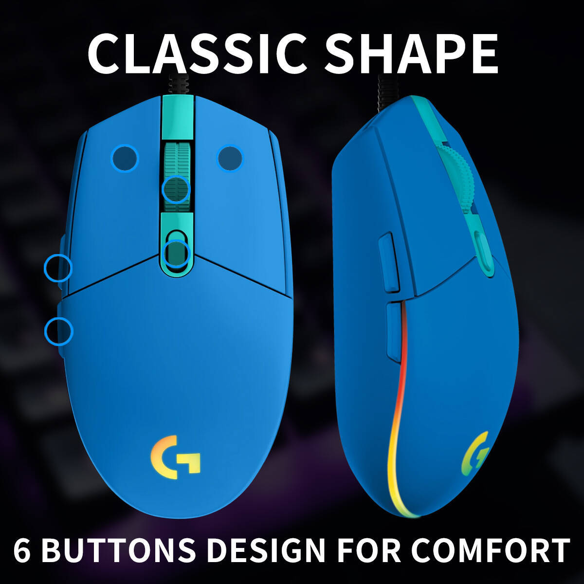 Logitech G203 LIGHTSYNC Wired  - огляд і ціна Logitech Mouse G203
